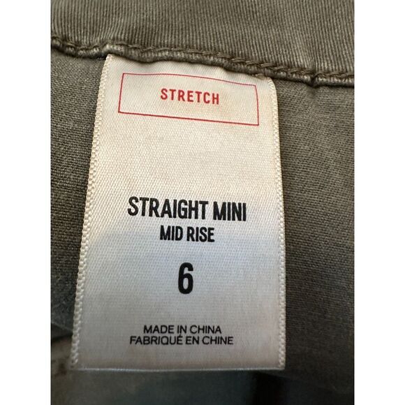 Express Straight Mini Mid Rise Olive Green Cargo Skirt Size 6 - Picture 7 of 10